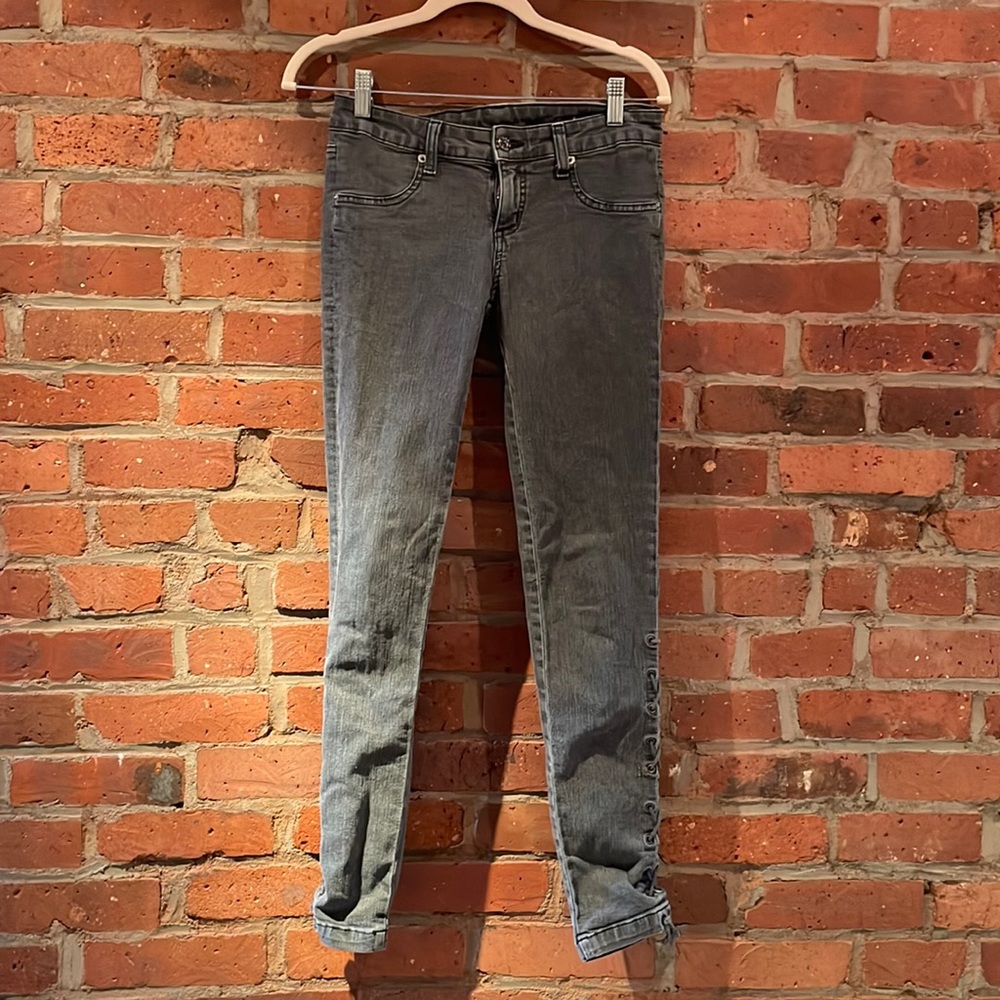 Carmar Skinny Gray Jeans w/ Lace Up Ankle